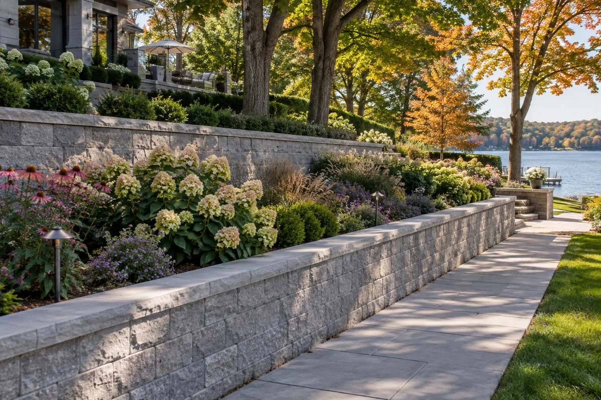 Poured Concrete Retaining Walls finished detail in Cornwall, Ontario